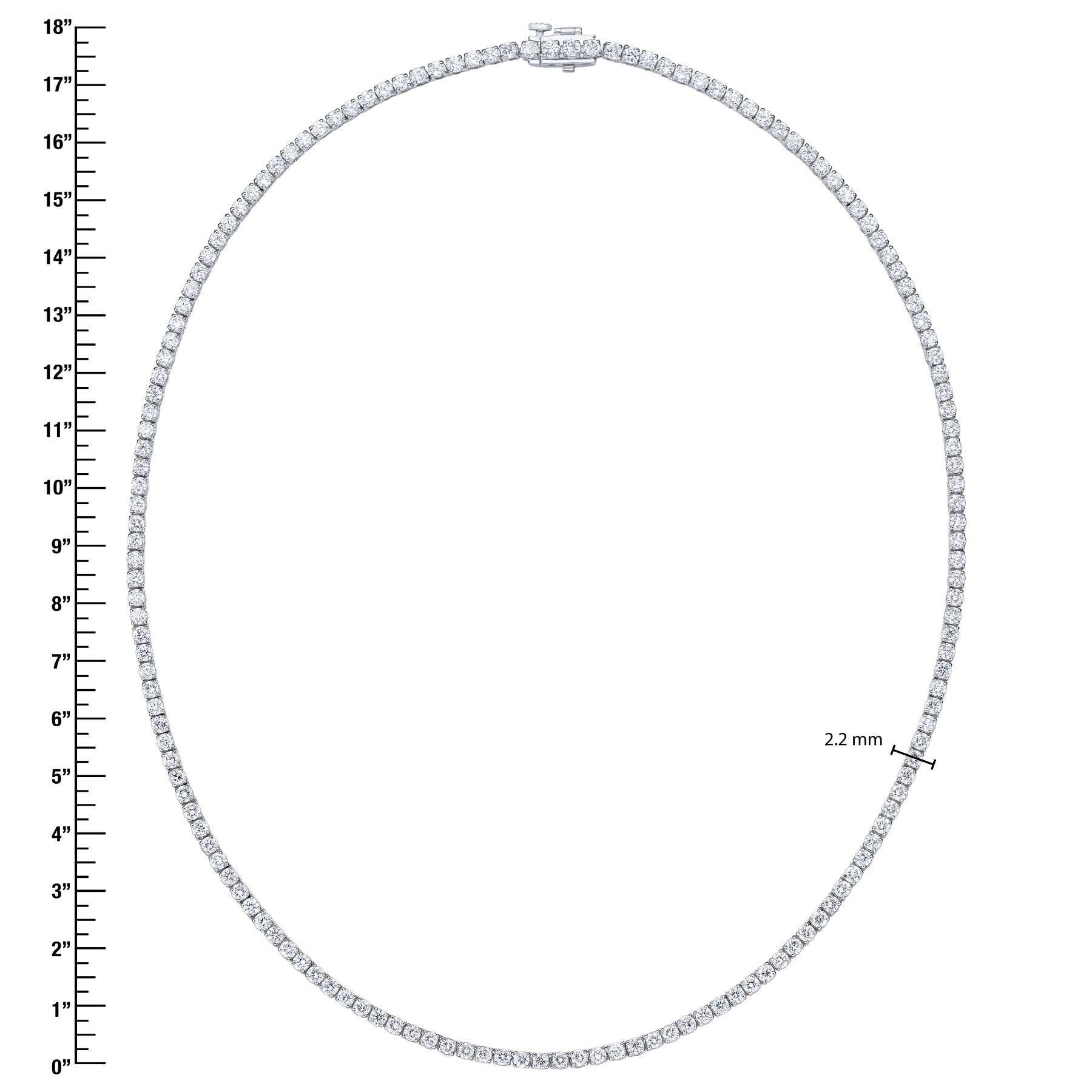 Womens | Tennis Necklace | 14K White Gold | 7 CTW Round Cut Lab Grown Diamond | F-VS