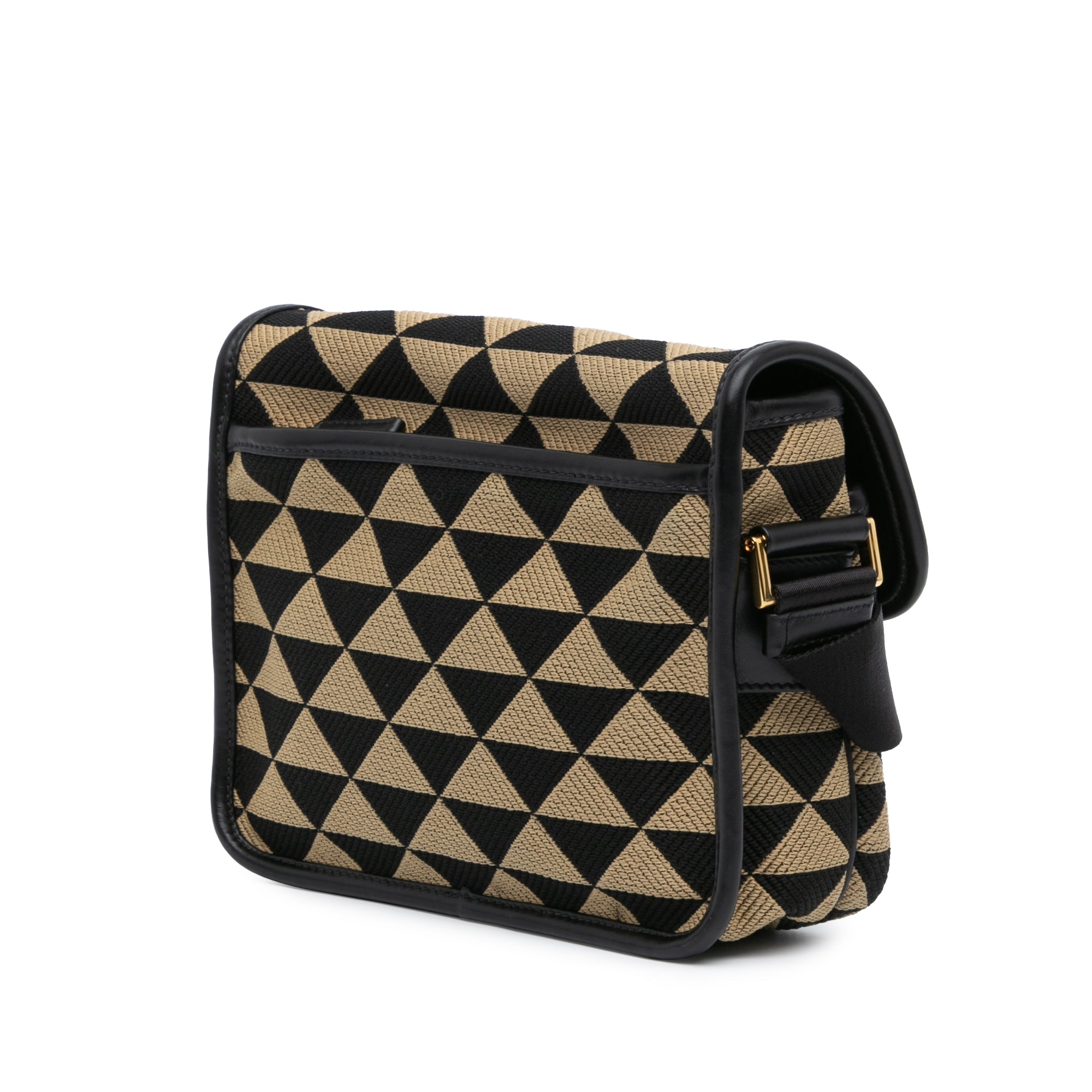 Prada | Pre-Owned Symbole Double Buckle Messenger Bag | Brown