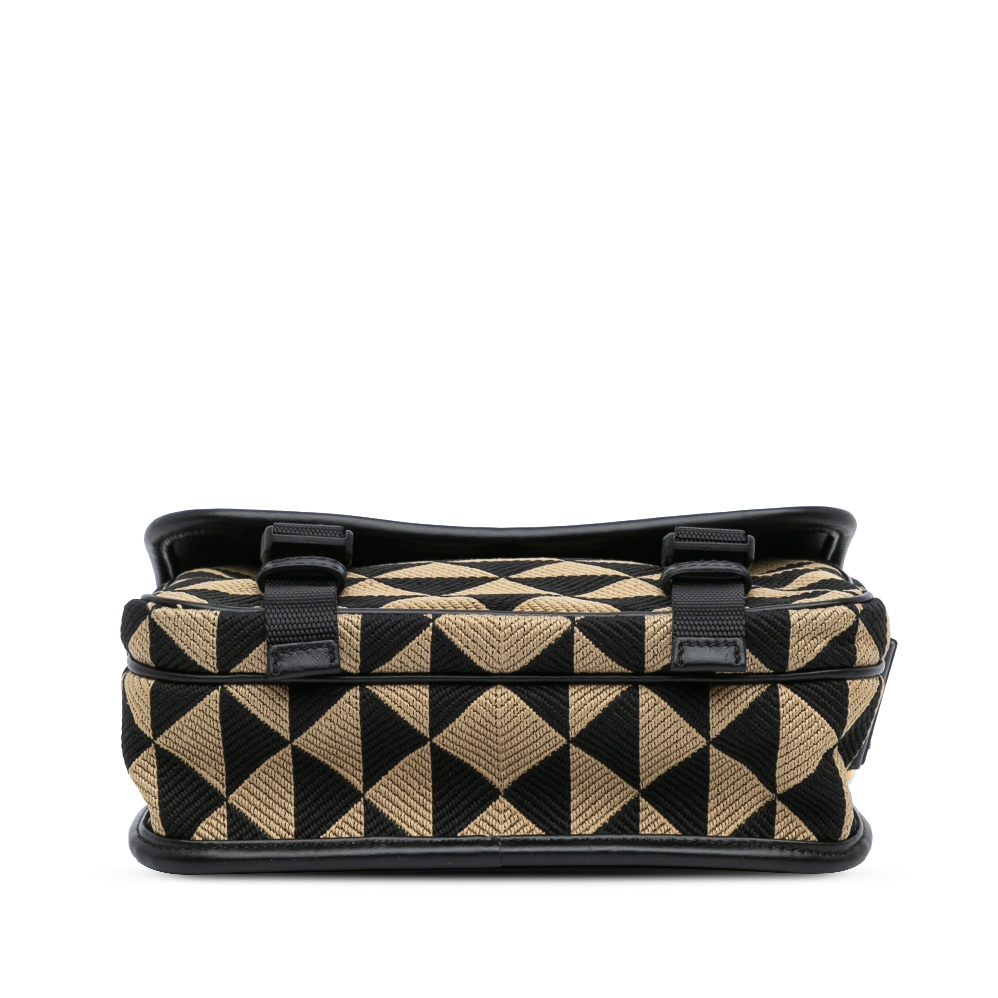 Prada | Pre-Owned Symbole Double Buckle Messenger Bag | Brown