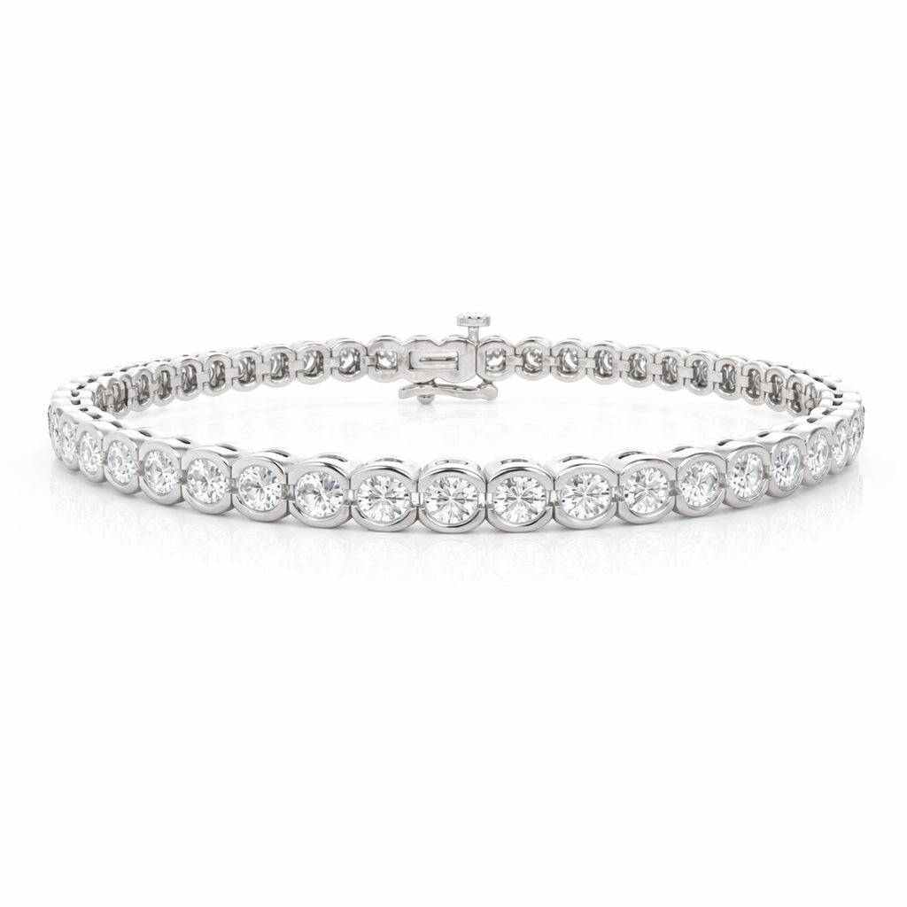Womens | Tennis Bracelet - III | 14K White Gold | 7 CTW Round Cut Lab Grown Diamond | G-SI