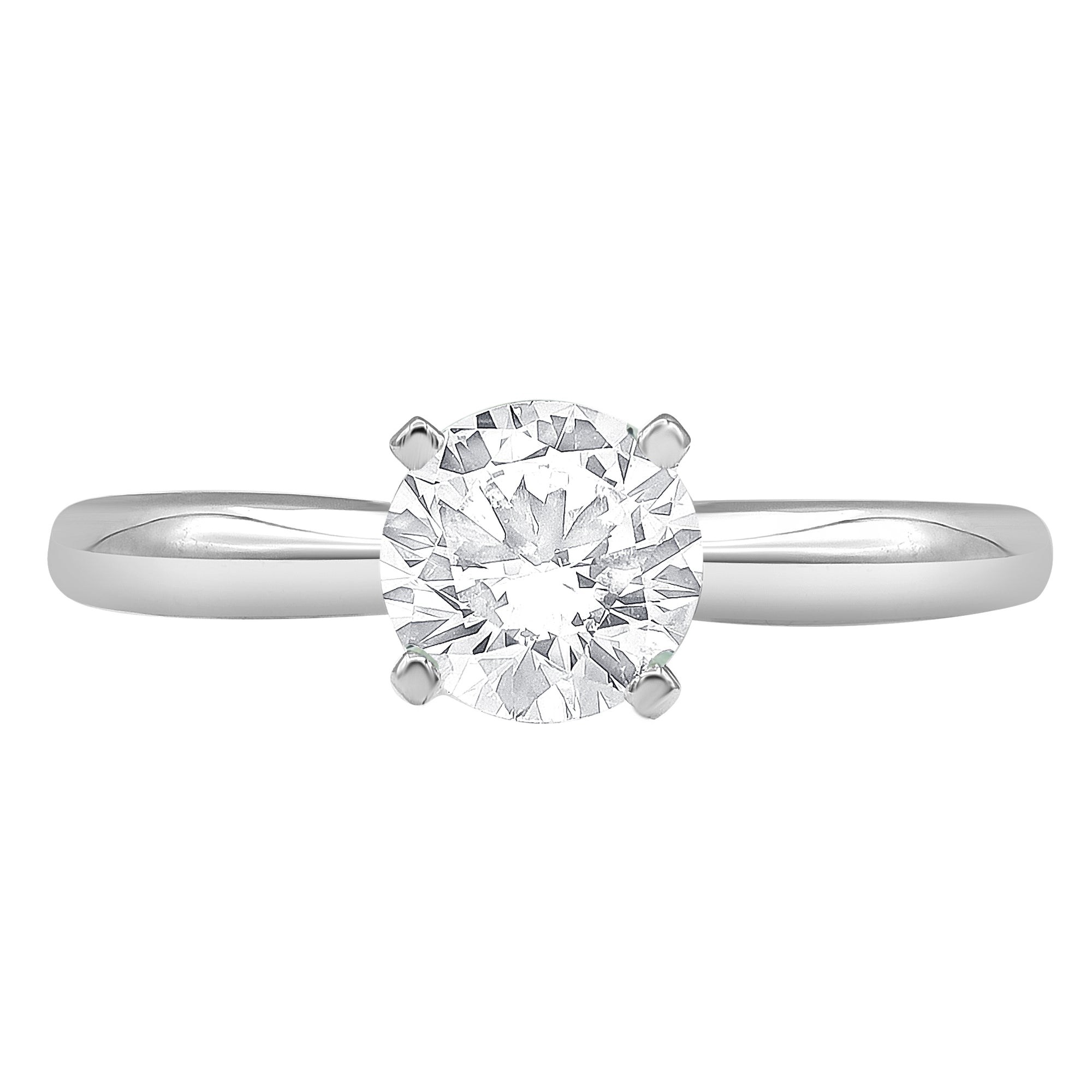 Womens | Solitaire Engagement Ring - II | 14K White Gold | 1 CTW Round Cut Lab Grown Diamond | G-VS