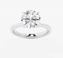 Womens | Solitaire Engagement Ring | 14K White Gold | 3 CTW Round Cut Lab Grown Diamond | IJ-VS-SI1