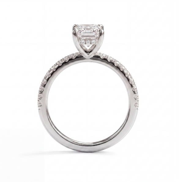 Womens | Halo Engagement Ring | 14K White Gold | 2.25 CTW Radiant Cut Lab Grown Diamond | G-SI
