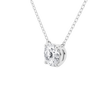 Womens | Solitaire Pendant Necklace | 14K White Gold | 1 CTW Round Cut Lab Grown Diamond | G-SI