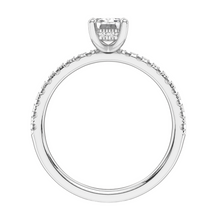 Womens | Solitaire Engagement Ring | 14K White Gold | 1.36 CTW Emerald Cut Lab Grown Diamond | G-VS