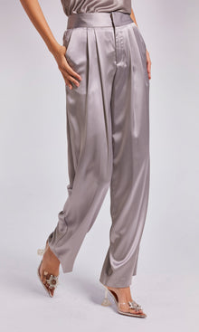 Keaton Satin Pants | Platinum
