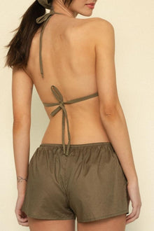 Low Rise Drawstring Short | Khaki