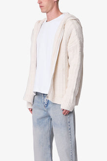 Knit Zip Up Hoodie | Off White