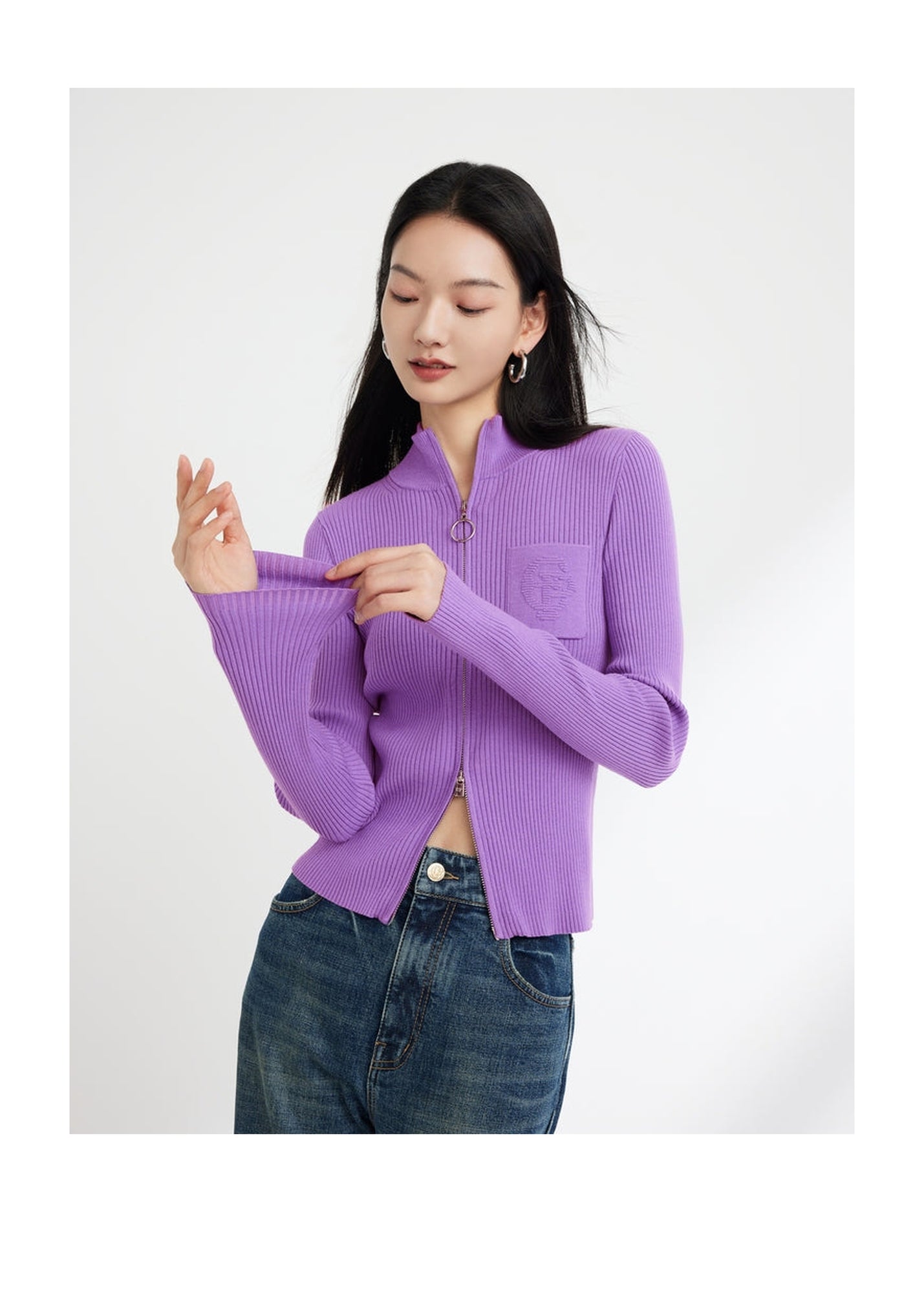 Knitted Cardigan | Purple