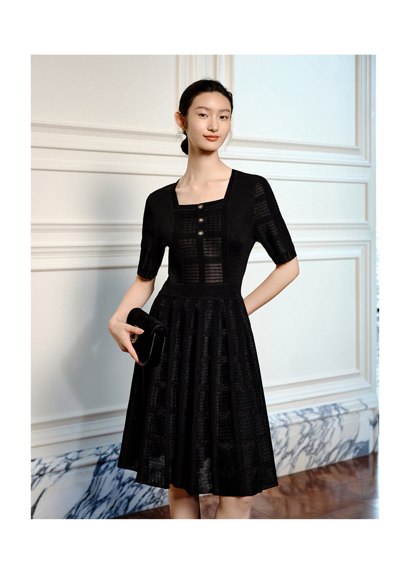 Knitted Long Dress | Black