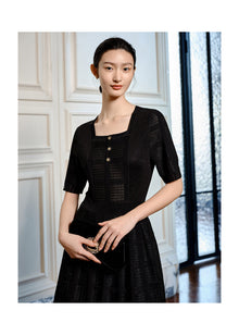 Knitted Long Dress | Black