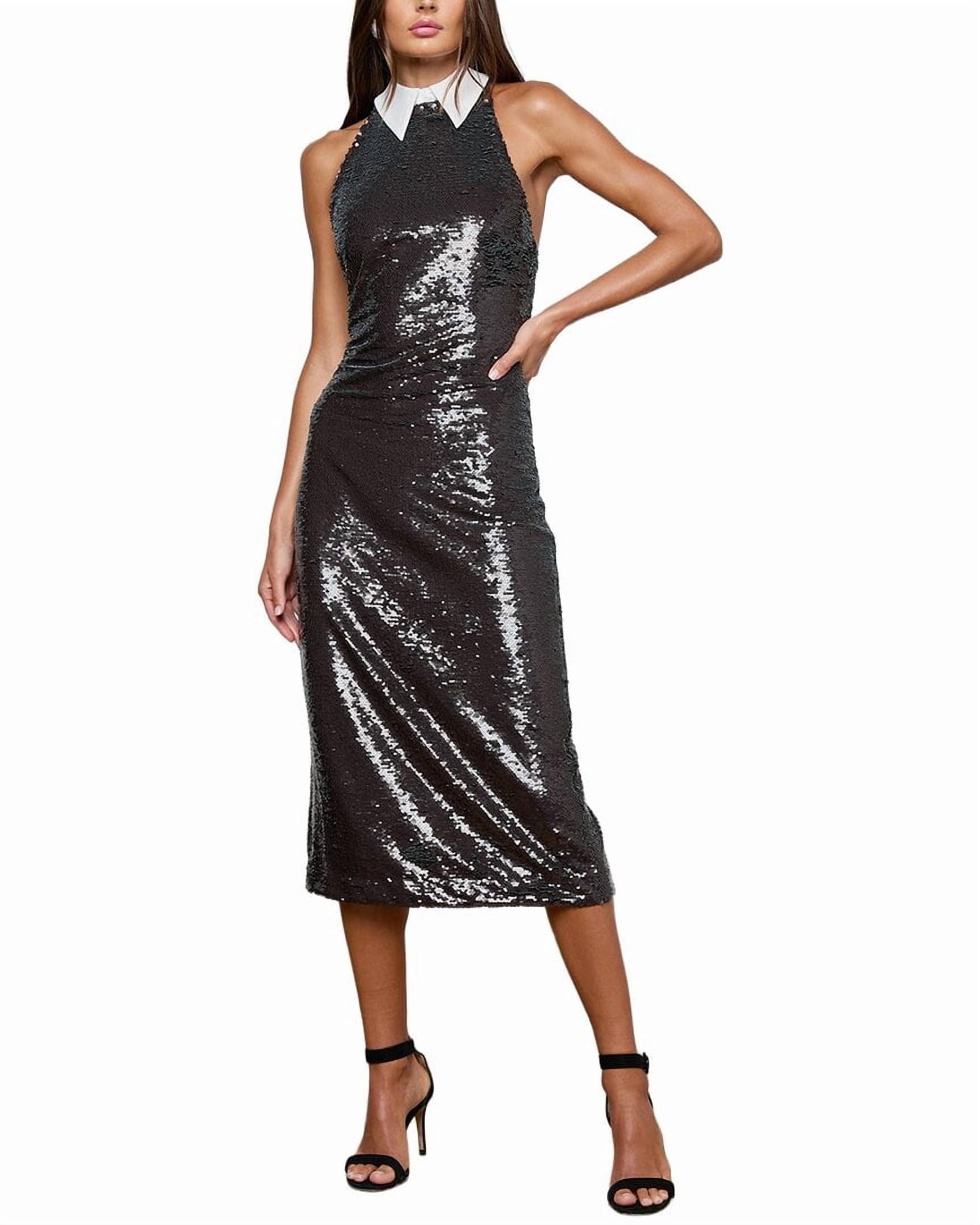 L'AGENCE | Womens | Lilith Midi Dress | Black