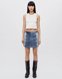 Womens | Denim Laced Midi | Indigo