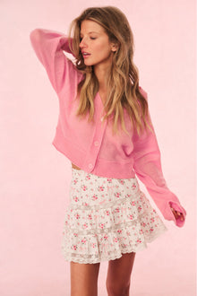 Lawrence Cashmere Knit Cardigan | Sunset Pink