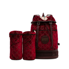 Gucci | Pre-Owned Large GG Velvet Heart Alpina Backpack | Red