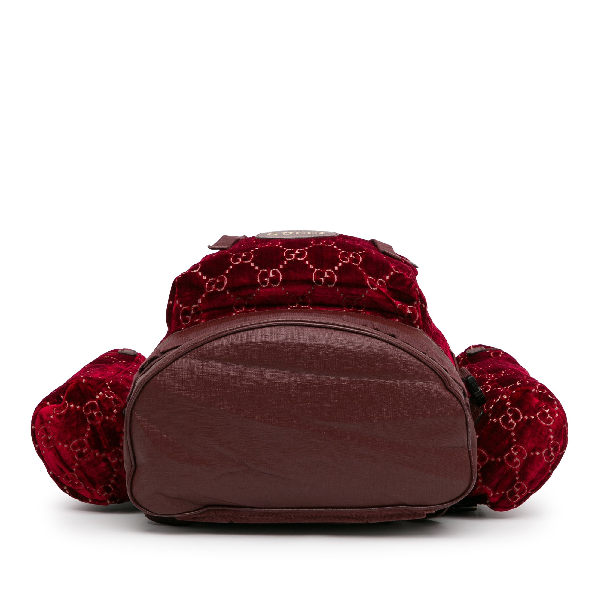 Gucci | Pre-Owned Large GG Velvet Heart Alpina Backpack | Red