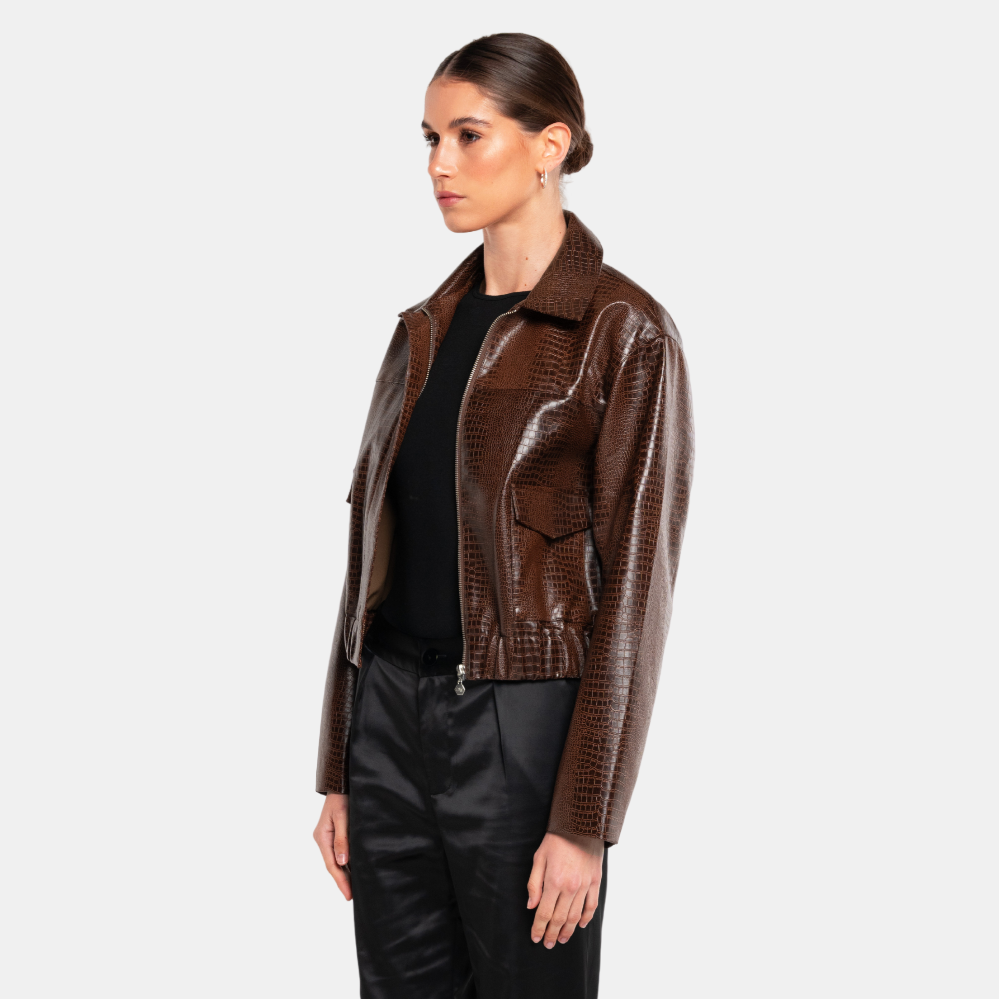 OW Collection Levi Crocodile Jacket | Brown