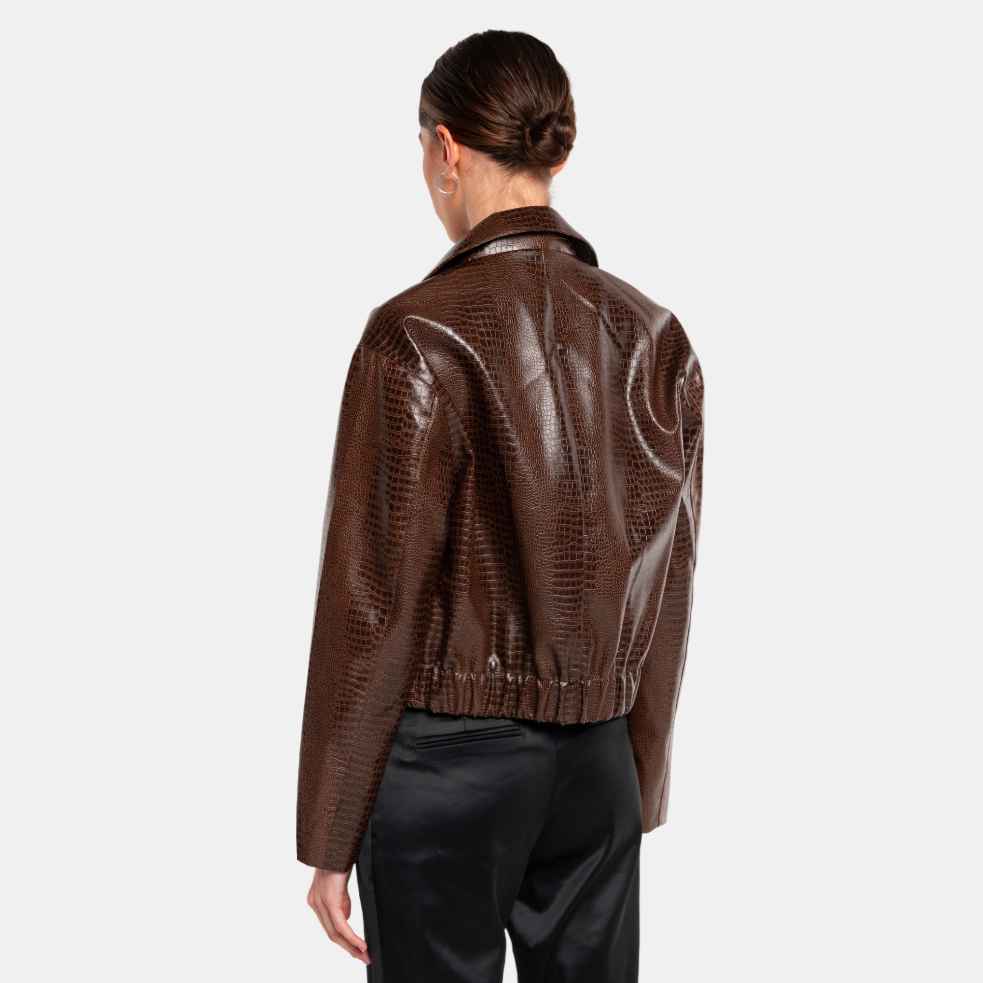 OW Collection Levi Crocodile Jacket | Brown