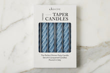Lacquered Twisted Taper Candles | Denim | Set of 6