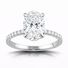 2.75 CT Oval/Round Lab-Grown Diamond | Engagement Ring | 14K White Gold | G Color | VS Clarity