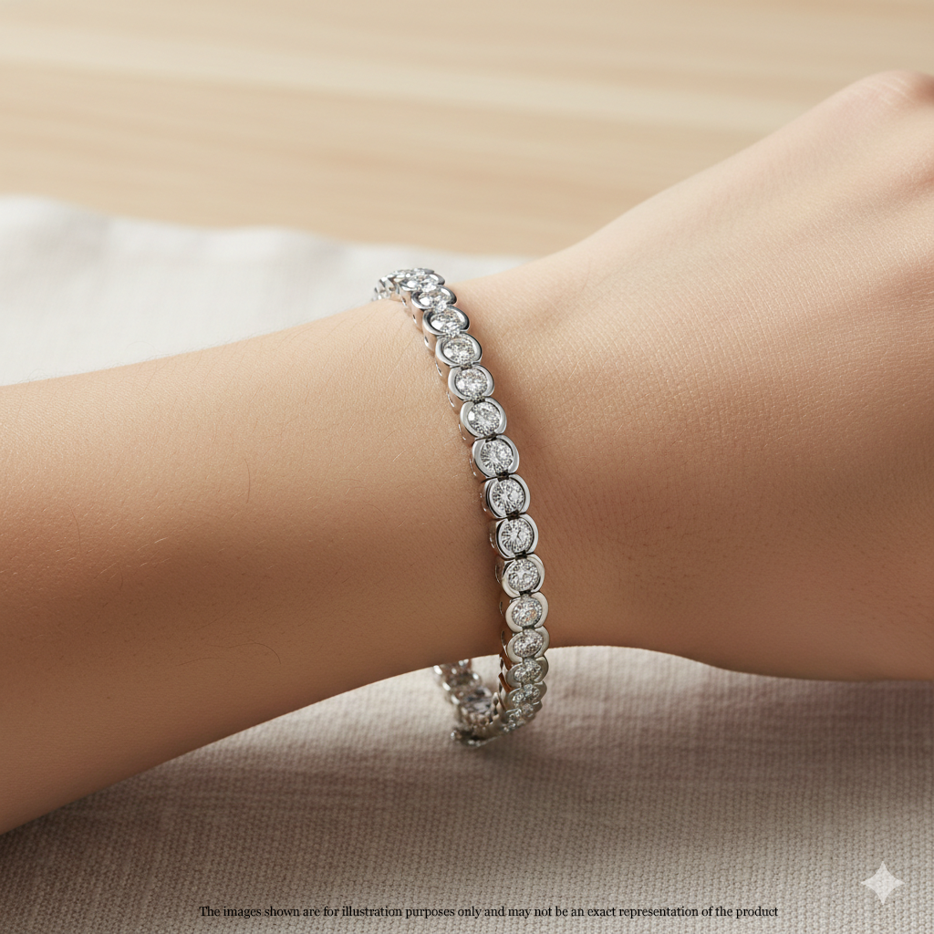 7.00 CT Round Lab-Grown Diamond | Bracelet | 14K White Gold | G Color | SI Clarity