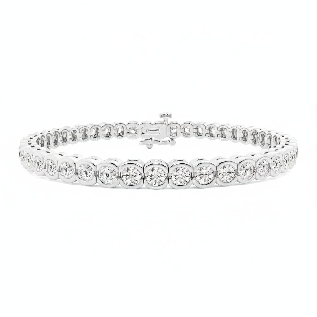 7.00 CT Round Lab-Grown Diamond | Bracelet | 14K White Gold | G Color | SI Clarity