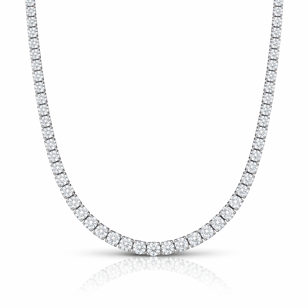 31.35 CT Round Lab-Grown Diamond | Necklace | 14K White Gold | G Color | VS Clarity