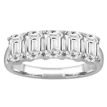 2.50 CT Emerald Lab-Grown Diamond | Band Ring | 14K White Gold | H Color | VS Clarity