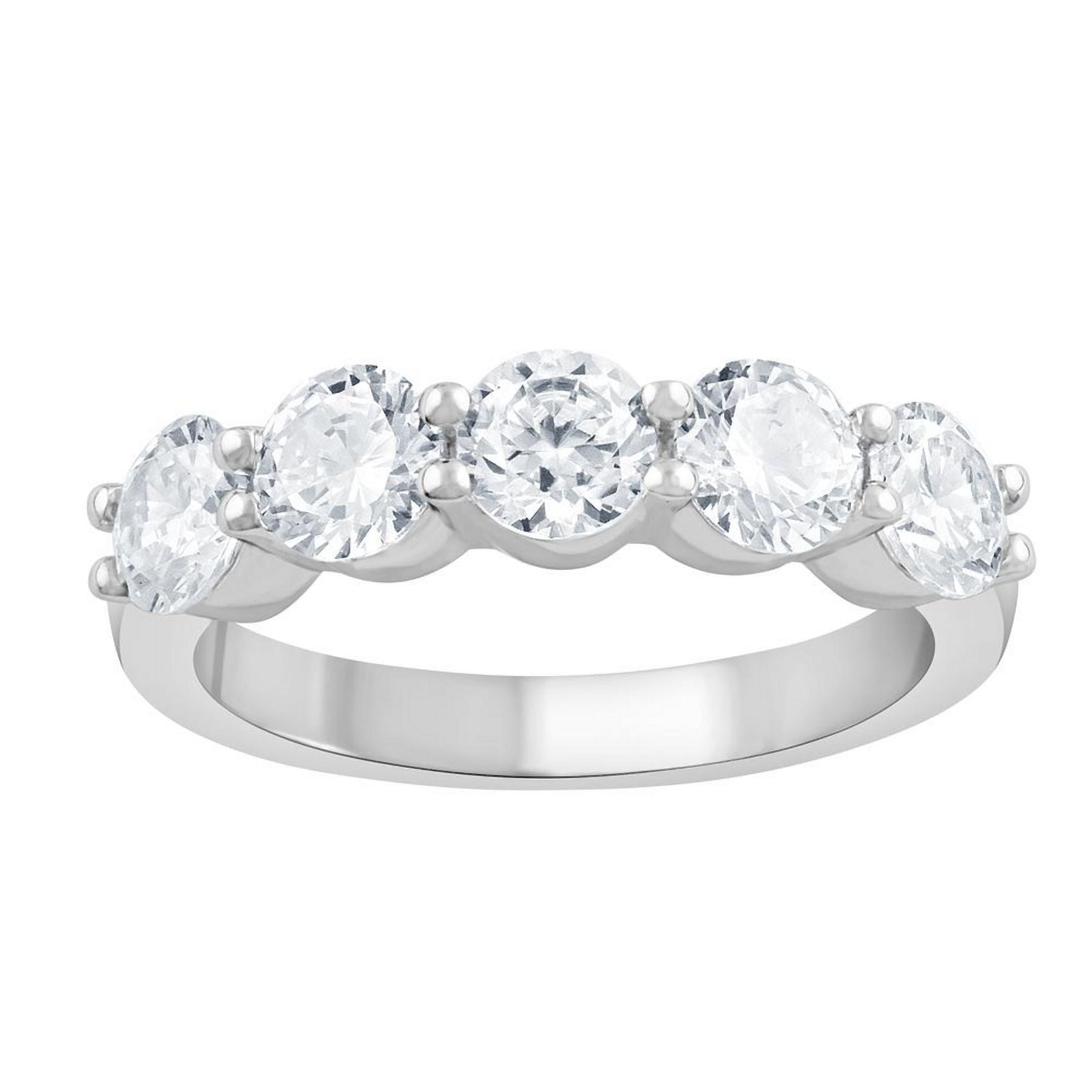 2.00 CT Round Lab-Grown Diamond | Band Ring | 14K White Gold | F Color | VS Clarity