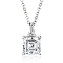 2.15 CT Asscher/Baguette Lab-Grown Diamond | Solitaire Pendant Necklace | 14K White Gold