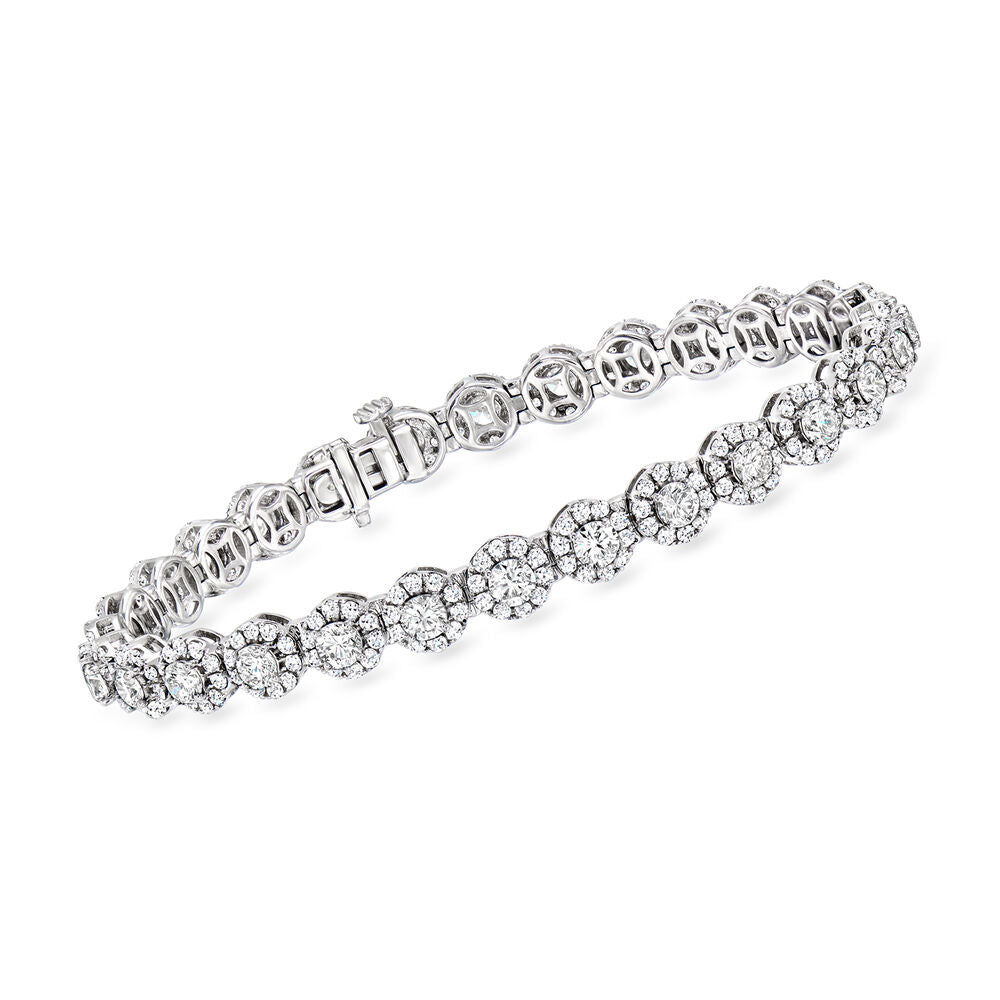 8.00 CT Round Lab-Grown Diamond | Tennis Bracelet | 14K White Gold | F Color | VS Clarity