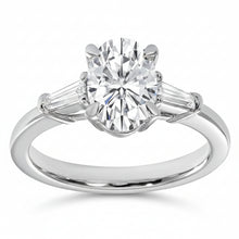 1.75 CT Oval/Baguette Lab-Grown Diamond | Engagement Ring | 14K White Gold | G Color | VS Clarity