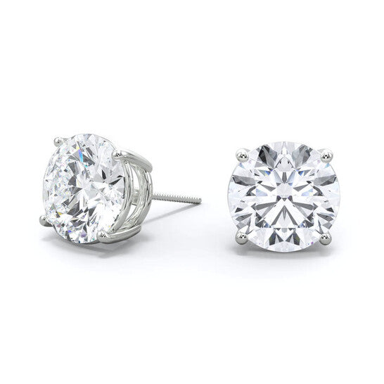 3.00 CT Round Lab-Grown Diamond | Stud Earrings | 14K White Gold | G Color | SI Clarity