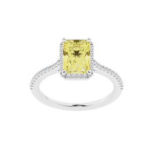 2.00 CT Yellow Radiant/Round Lab-Grown Diamond | Bridal Ring | 14K White Gold | G Color | VS Clarity