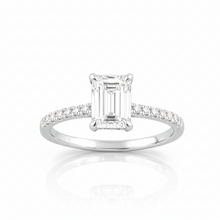 1.90 CT Emerald/Round Lab-Grown Diamond - I | Engagement Ring | 14K White Gold | G Color | VS Clarity