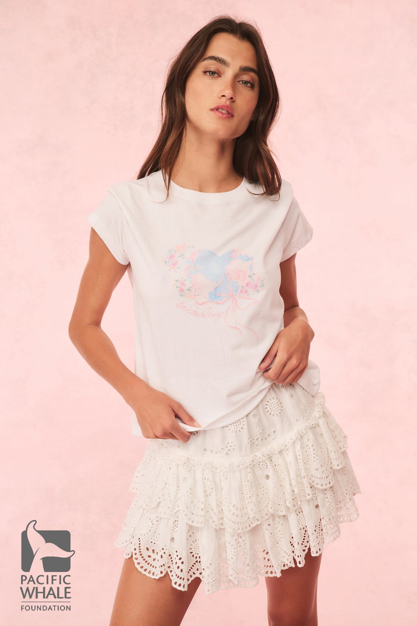 Lia Earth Day Tee | White/Blue Marble