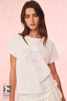 Lia Earth Day Tee | White/Blue Marble
