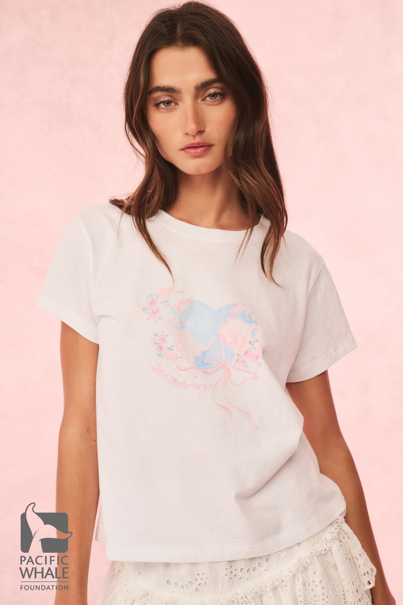 Lia Earth Day Tee | White/Blue Marble