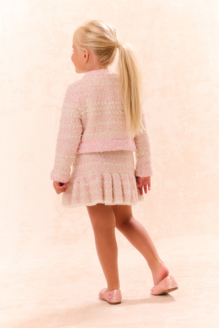 Girls Loki Knit Cardigan | Vanilla Blush