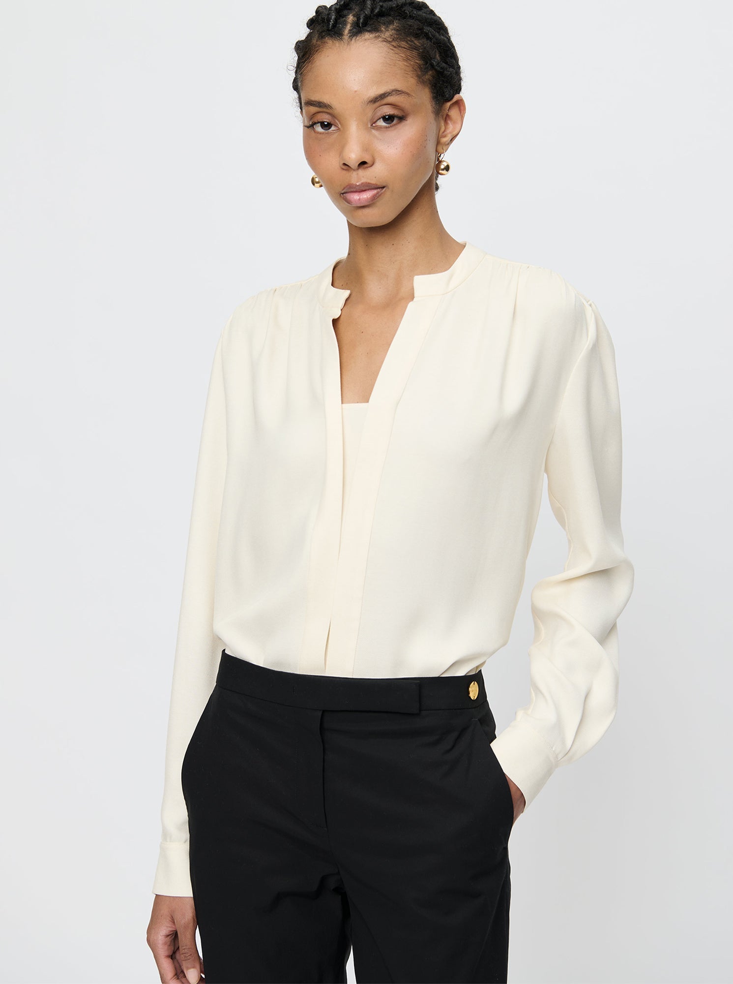 Athena Crewneck Top | Ivory