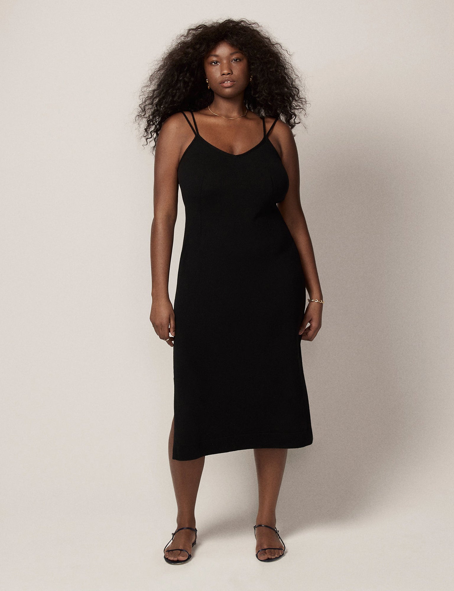 Women | Cashmere Slip Dress | Black