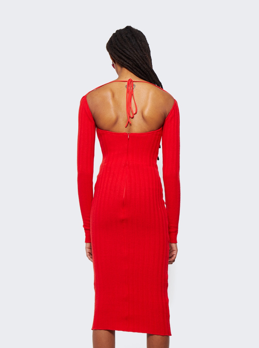 Women | LaQuan Smith | Off The Shoulder Midi Dress | Cherry Red