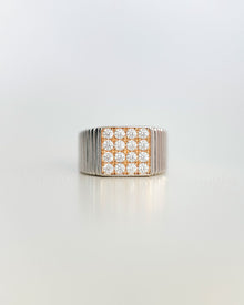 The Pave Square Signet Ring | Silver | Cubic Zirconia