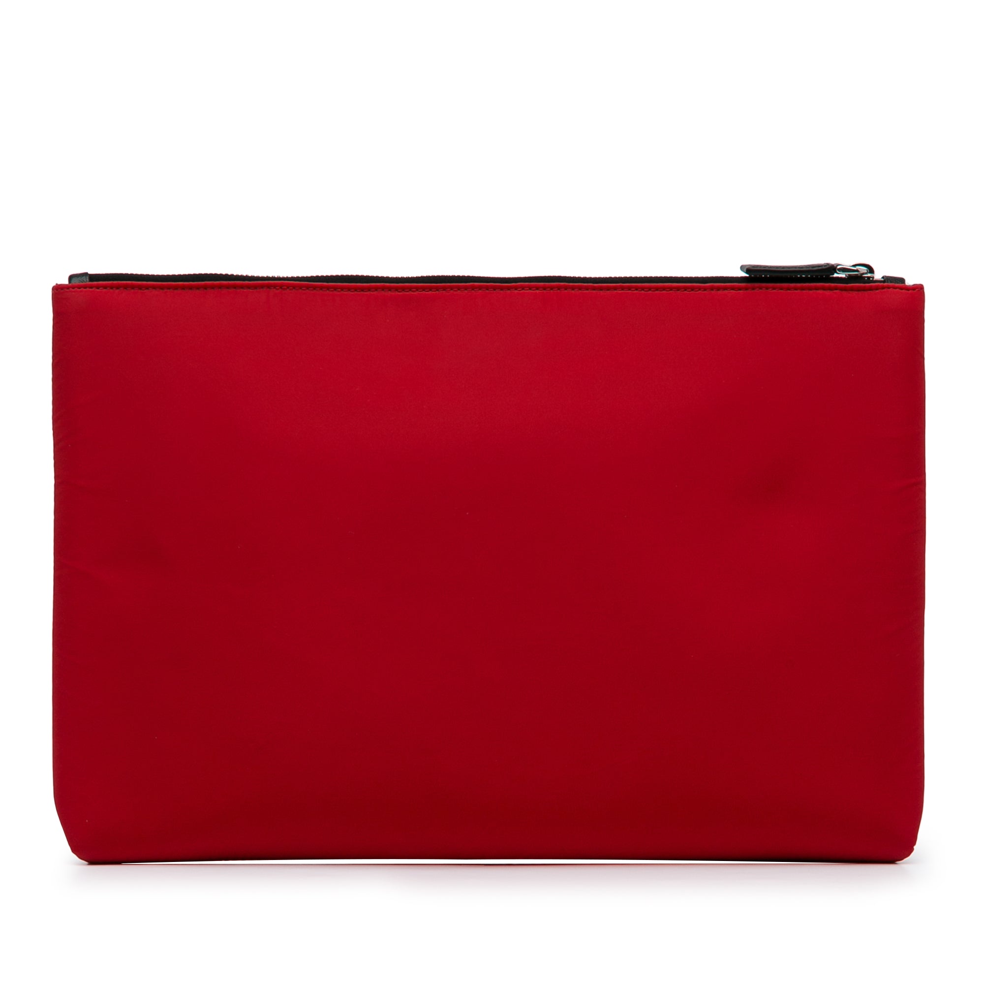 Prada | Pre-Owned Tessuto Soft Zip Clutch | Red