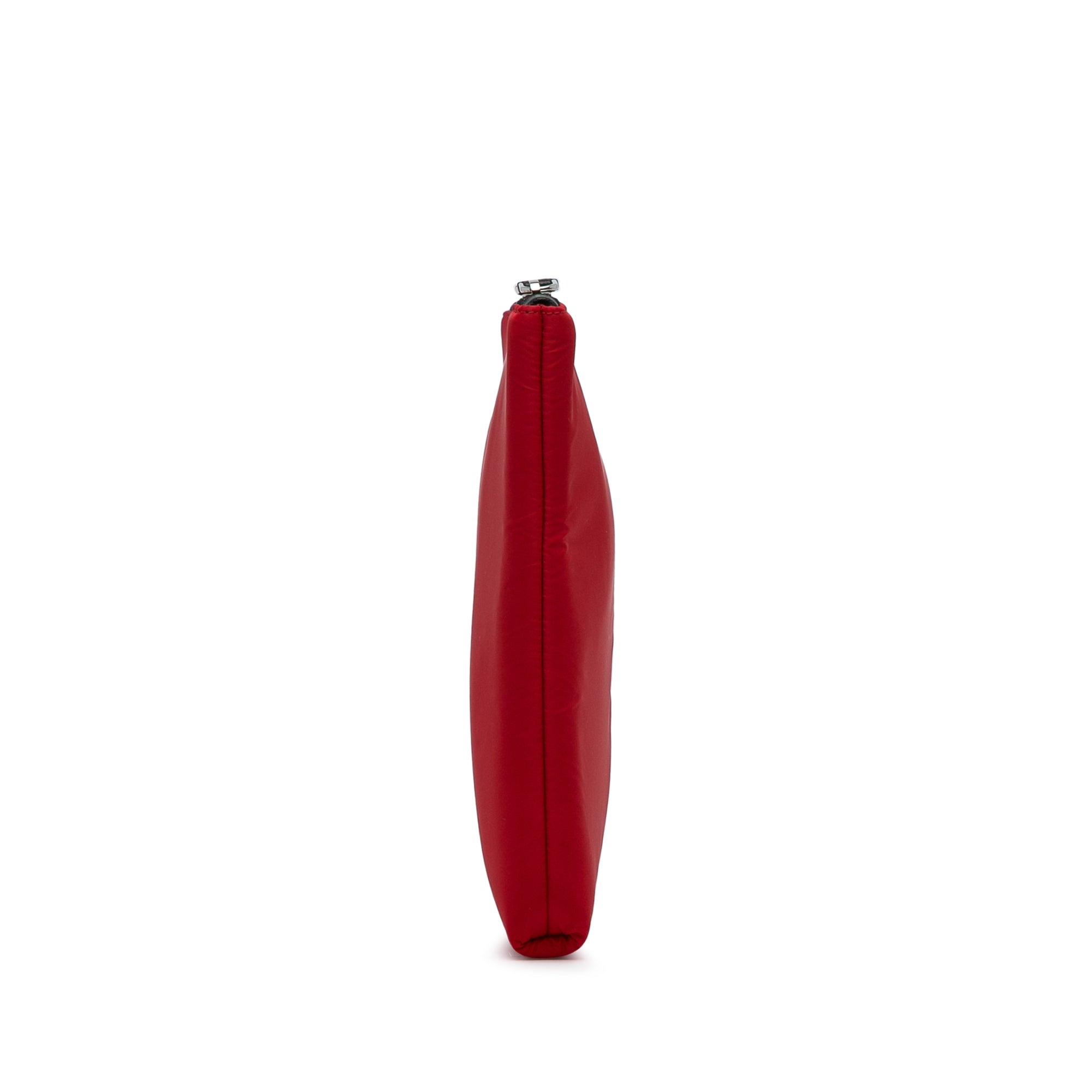 Prada | Pre-Owned Tessuto Soft Zip Clutch | Red