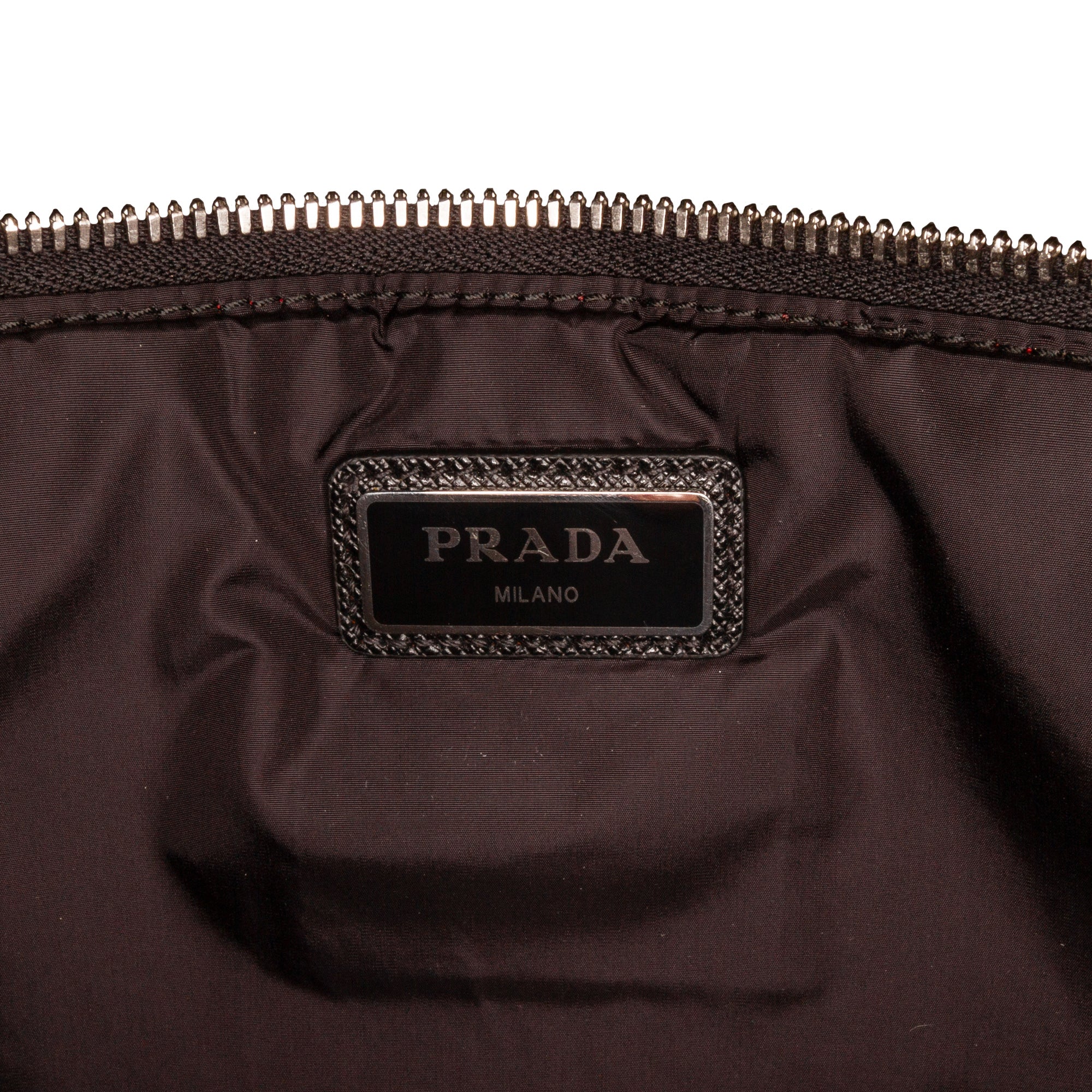 Prada | Pre-Owned Tessuto Soft Zip Clutch | Red
