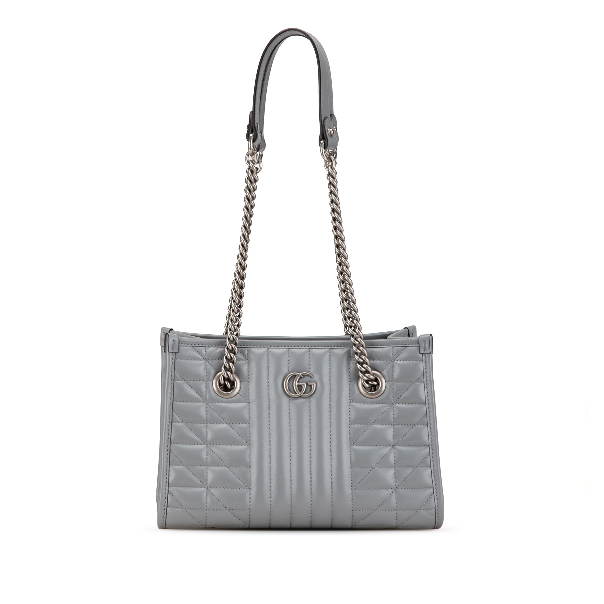 Gucci | Pre-Owned Small GG Marmont Aria Chain Tote | Gray