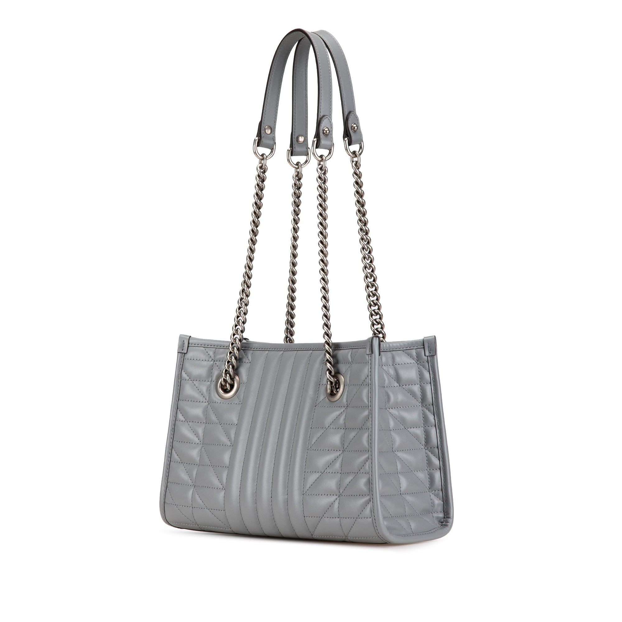 Gucci | Pre-Owned Small GG Marmont Aria Chain Tote | Gray