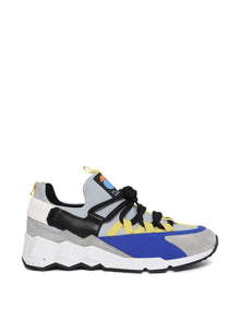 Men | Pierre Hardy | Planet Trek Comet Sneakers | Grey Blue & Yellow
