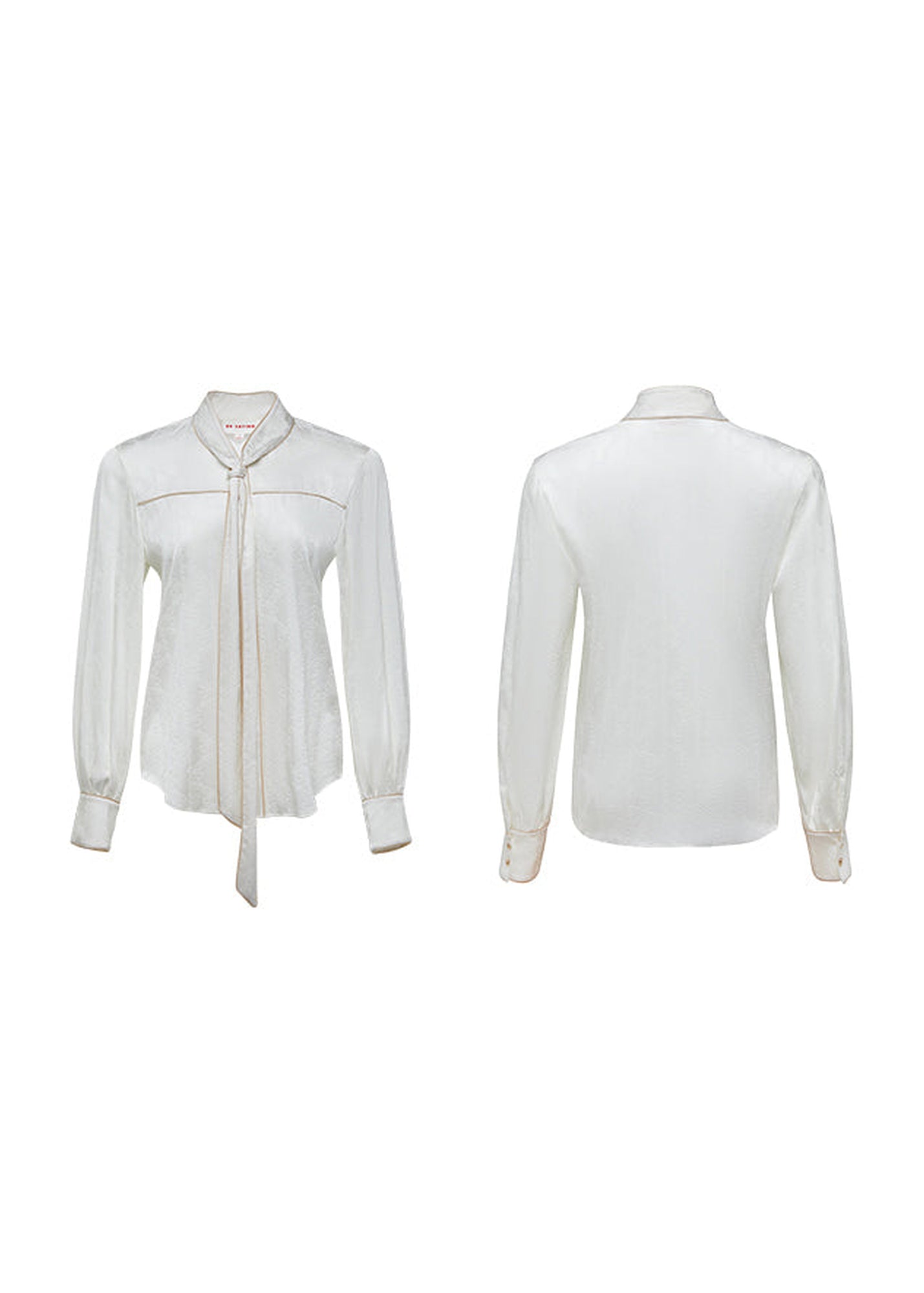 Lace-up Collar Shirt | Beige
